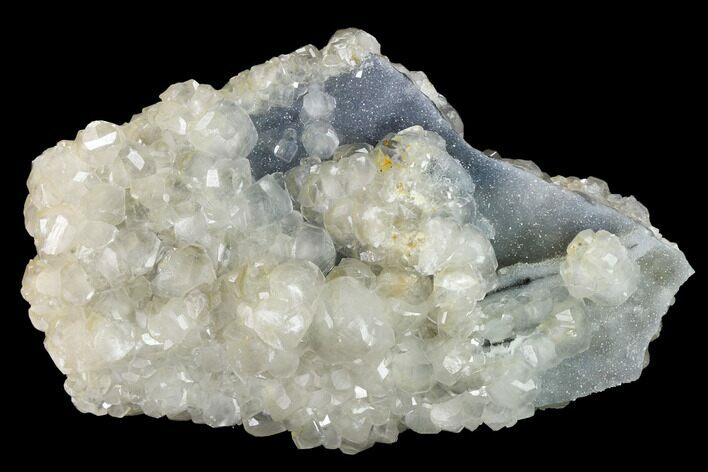 Calcite Crystals on Druzy Quartz - China #146955